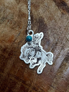 STERLING SILVER BUCKIN’ BRONC NECKLACE