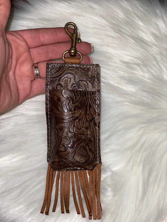Leather hand sanitizer holster